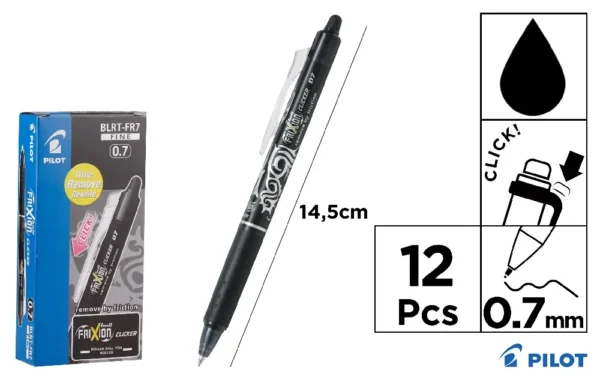 FRIXION CLICKER BLACK ERASABLE PILOT BIR