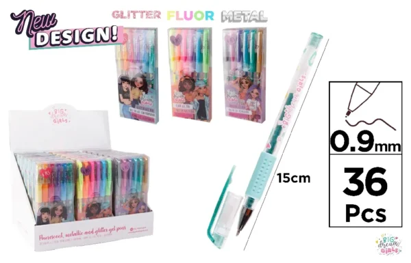 GLITTER, FLUOR AND METAL BALLPEN BDG 6 U