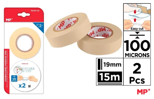 DOUBLE-SIDED ADHESIVE CREAM TAPE.