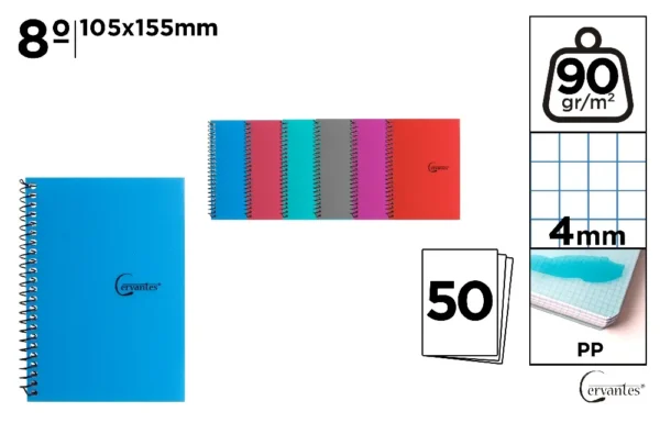 SPIRAL BINDING MEMO PAD 50 SHEETS POLYPR