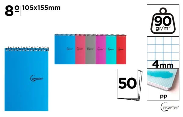 SPIRAL BINDING MEMO PAD 50 SHEETS POLYPR