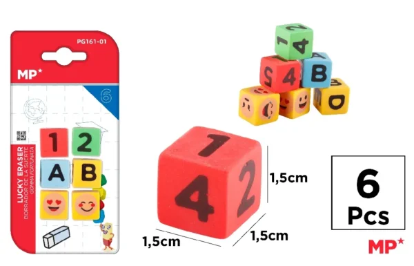 CREATIVE DICE ERASER 6 UNITS.