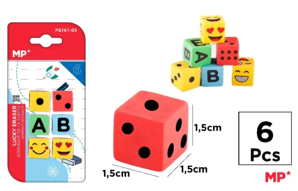 CREATIVE DICE ERASER 6 UNITS.