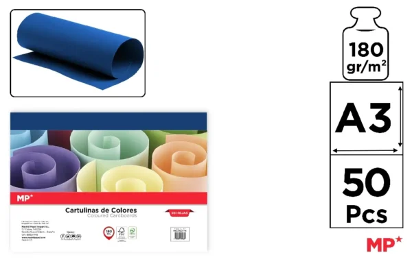 CARDSTOCK A3 PACK OF 50 SHEETS DARK BLUE