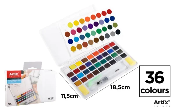 SOLID WATERCOLOUR PAINT 36 COLOURS.