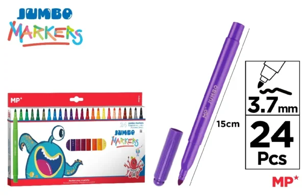 JUMBO COLOUR FELT TIP MARKERS.