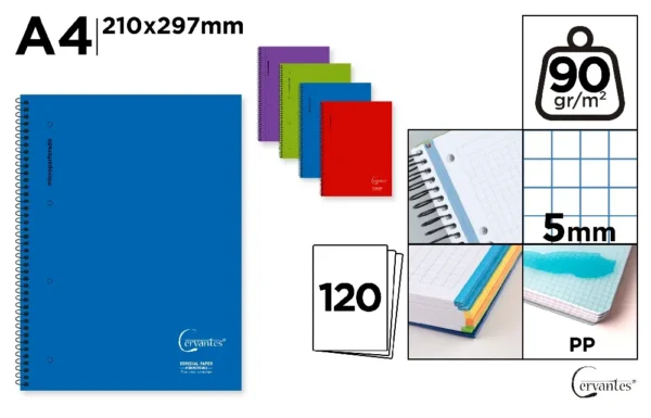 SPIRAL NOTEBOOK POLYPROPYLENE COVER 120