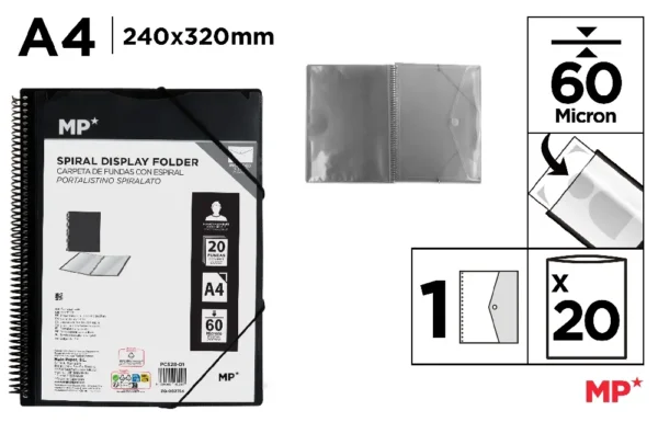 POLYPROPYLENE DISPLAY BOOK FOLDER WITH S