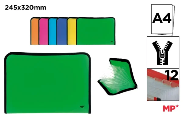 POLYPROPYLENE EXPANDING FOLDER WITH ZIP.