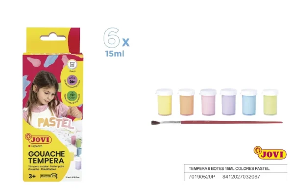 GOUACHÉ OINTINTINT 6 JARS 15 ml PASTEL+P