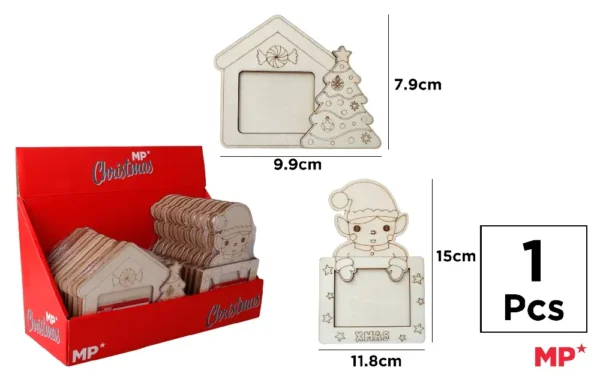 CHRISTMAS WOODEN PHOTO FRAME.