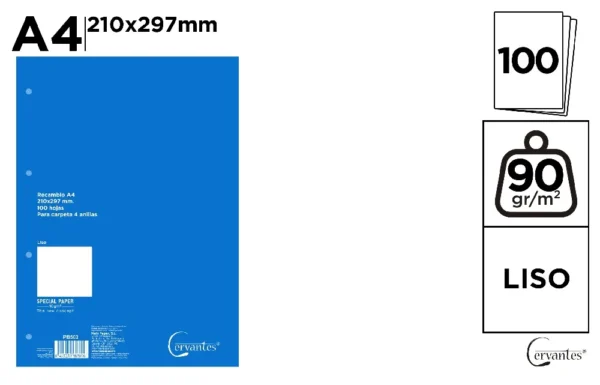 REFILL FOR RING BINDERS 100 SHEETS 90 g/