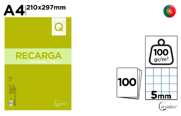 REPLACEMENT SHEETS A4 100 H 100 g/m² 5 X