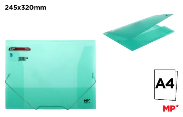 POLYPROPYLENE FOLDER WITH FLAPS AND ELAS