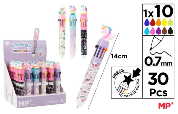 10-COLOUR FANTASY BALLPOINT PEN 0.7 mm.