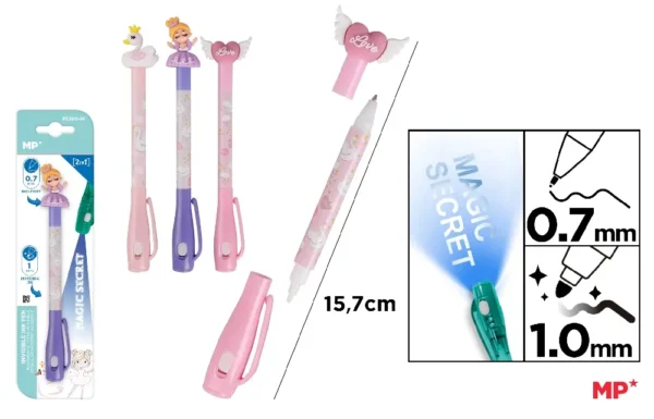INVISIBLE INK PEN MAGIC SECRET 2 IN 1.