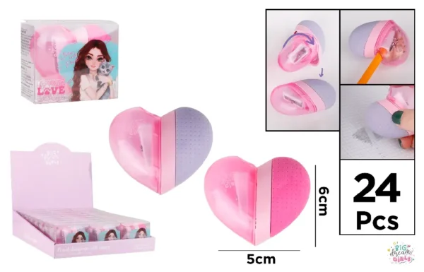ERASER AND HEART SHARPENER.