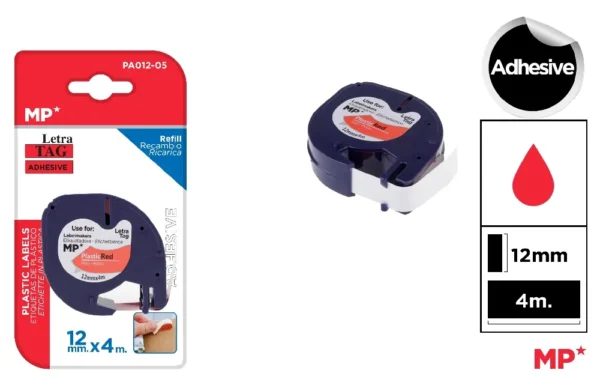 ADHESIVE PLASTIC LABEL TAPE CASSETTE