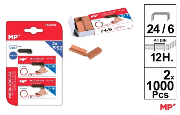 COPPERED METAL STAPLES 24/4