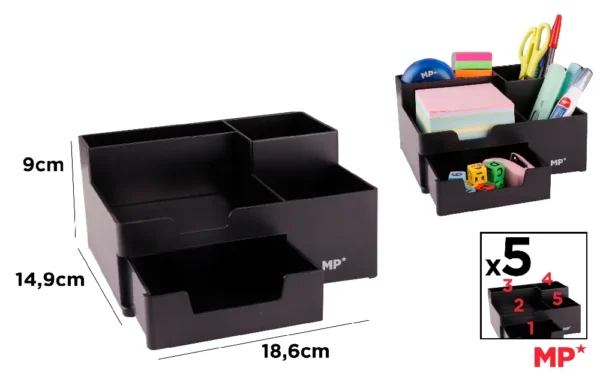 DESKTOP ORGANIZER, BLACK.