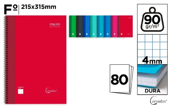 SPIRAL NOTEBOOK LINED CARDBOARD COVER 80
