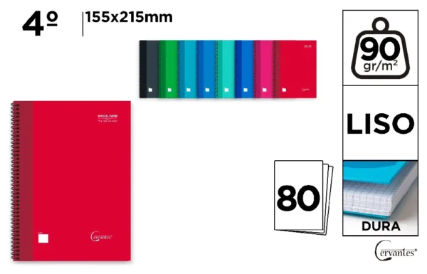 SPIRAL NOTEBOOK LINED CARDBOARD COVER 80