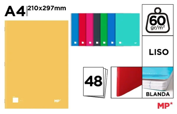 STAPLED NOTEBOOK SOFT CARDBOARD COVER 48
