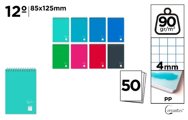 SPIRAL BINDING MEMO PAD 50 SHEETS POLYPR