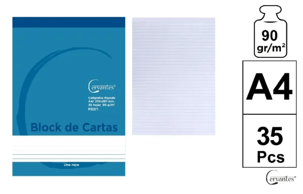 LETTER BLOCK A4 35 SHEETS 90 g/m²
