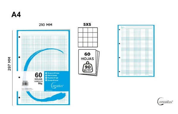 COLOR REFILL FOR RING BINDERS 60 SHEETS.