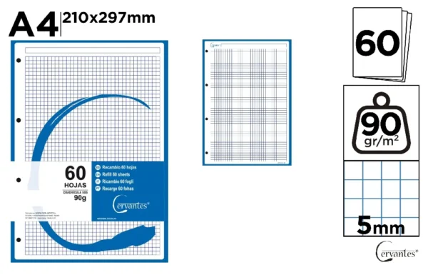 COLOR REFILL FOR RING BINDERS 60 SHEETS.