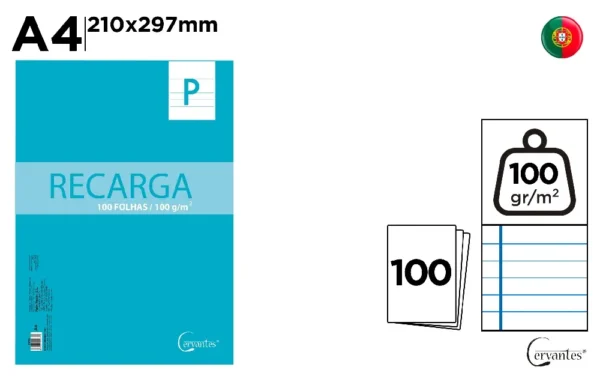 REPLACEMENT SHEETS A4 100 H 100 g/m² HOR