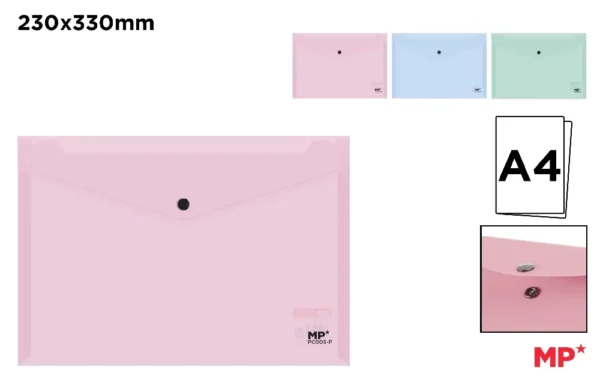 ENVELOPE FOLDER WITH BUTTON A4 PASTEL.