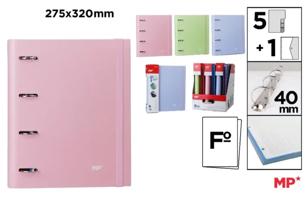 CARPEBLOCK 4 RING BINDER Fº WITH REFILL