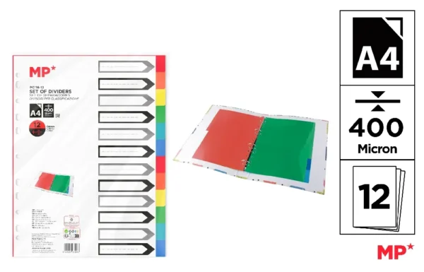 12-COLOR A4 DIVIDERS