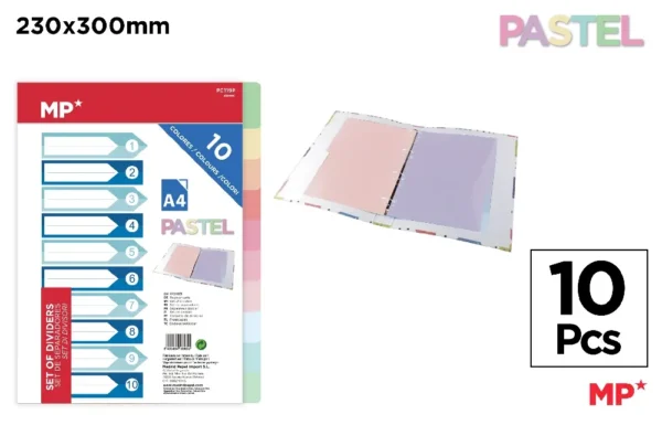 DIVIDERS 10 PASTEL COLORS A4