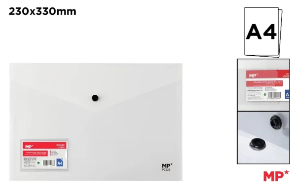 POLYPROPYLENE ENVELOPE FOLDER WITH BUTTO