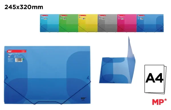 POLYPROPYLENE FOLDER WITH FLAPS AND ELAS