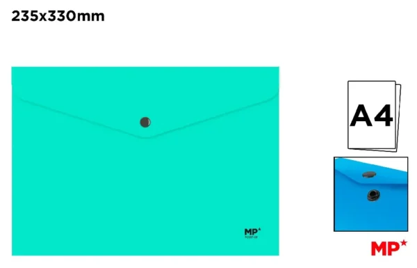 POLYPROPYLENE ENVELOPE FOLDER WITH BUTTO