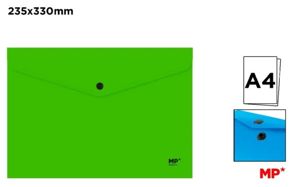POLYPROPYLENE ENVELOPE FOLDER WITH BUTTO