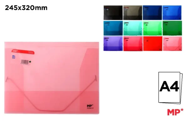 FLUORESCENT FOLDER WITH RUBBER TABS A4