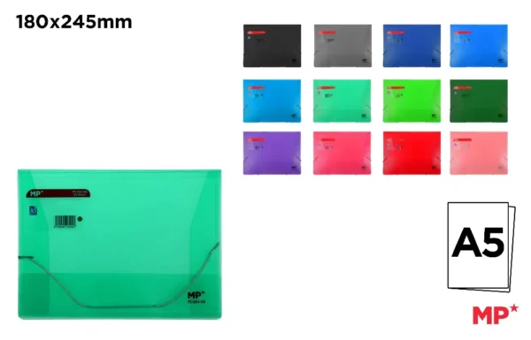 FLUORESCENT FOLDER WITH RUBBER TABS A4