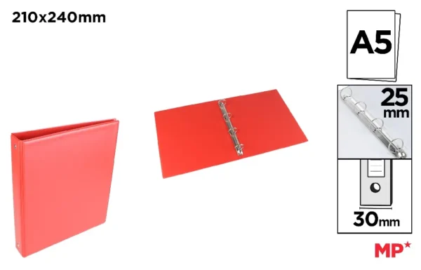 HIGH QUALITY PVC RING BINDER A5 4 RINGS