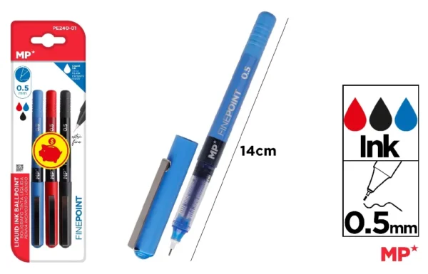 LIQUID INK NEEDLE POINT PEN 0.5 mm.