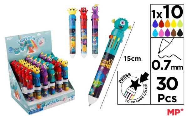 10-COLOUR FANTASY BALLPOINT PEN 0.7 mm.
