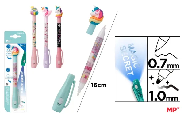 INVISIBLE INK PEN MAGIC SECRET 2 IN 1.