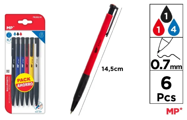 BALLPEN EASY GRIP 0,7 mm 6PCS.