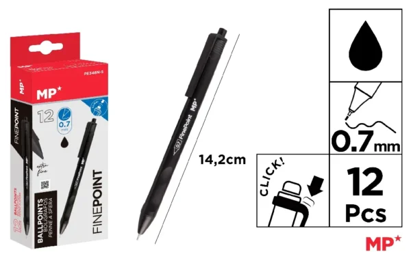 OIL INK BALLOT 0.7 mm BLACK.
