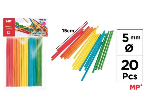 COLOURED WOODEN DOWEL ROUND.