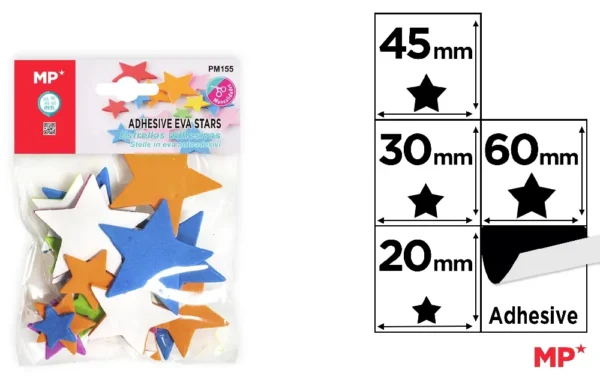 EVA FOAM ADHESIVE STARS.